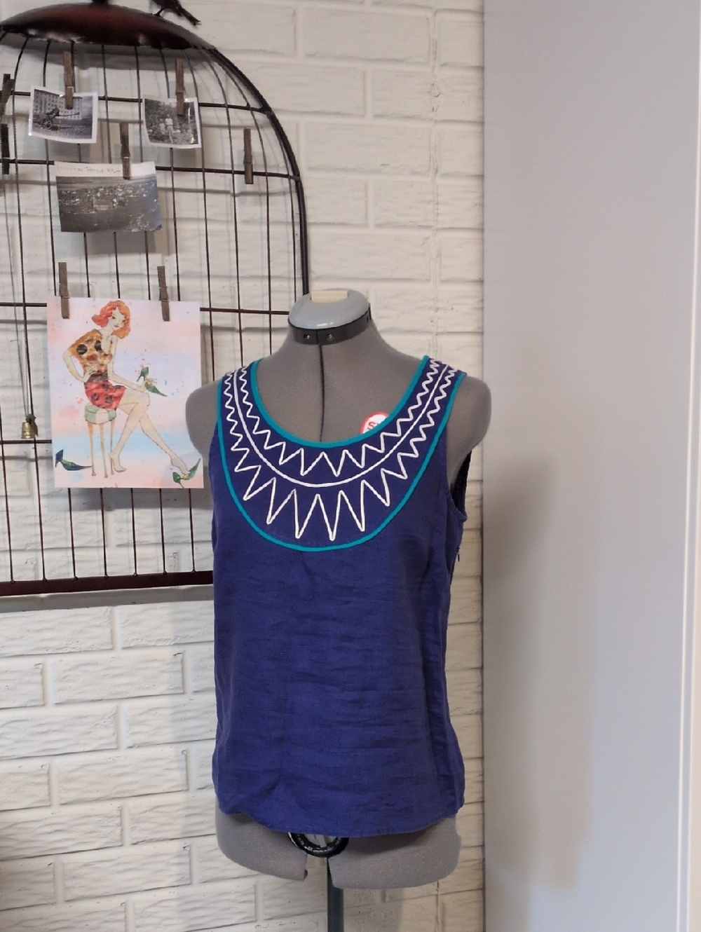 Boden Linen Tank Sleeveless 4 XS S